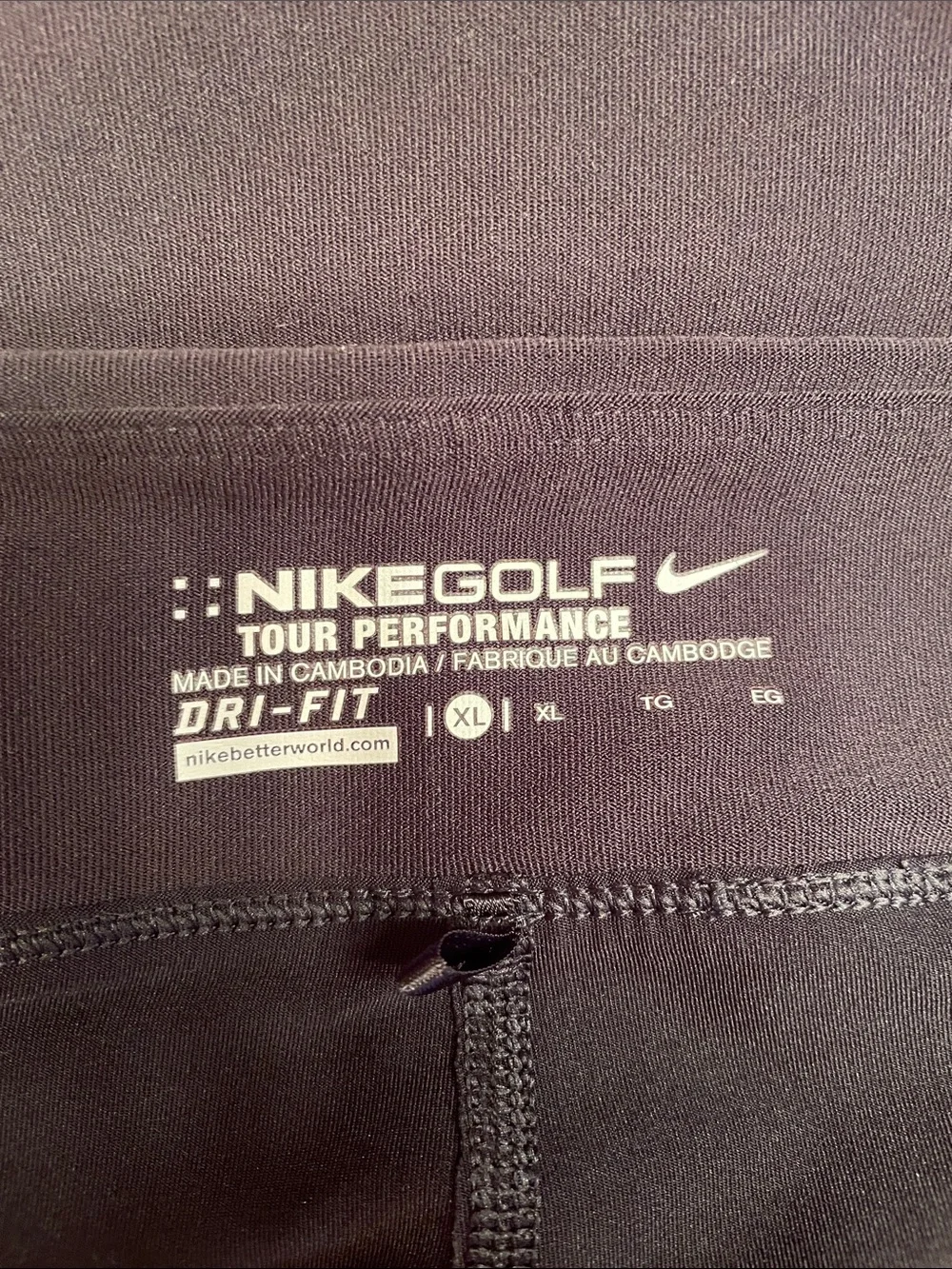 Nike Golf Tour Performance Black Active A-Line Skort with Zipper Pockets